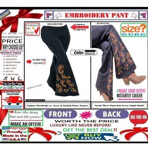🛑 BULLY Fold Over PAISLEY ➕🆒 LEGGING PANT High Waist Embroidery 💸BUY NOW‼️🟢